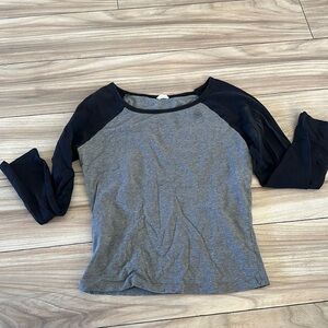 Medium Grey/Black Garage Baseball Crop Half sleeve Tee
